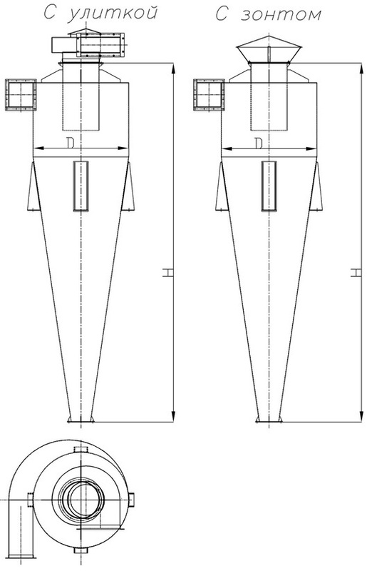 ЦИКЛОНЫ ТИПА УЦ-710...1100,  УЦ-1200...1400