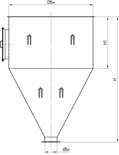 Бункер цилиндро-конический