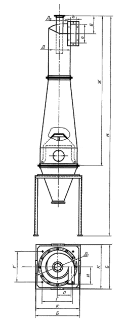 Циклоны П-ЦМ (с бункером на опоре).